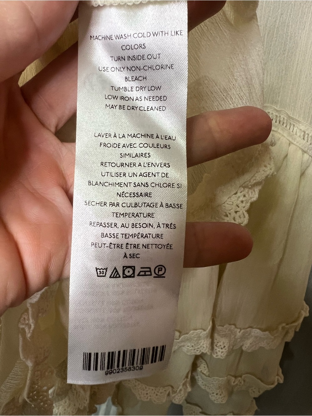 Free People Quiet Breeze Mini Dress in Cream featuring embroidery and ruffles L - Picture 13 of 14